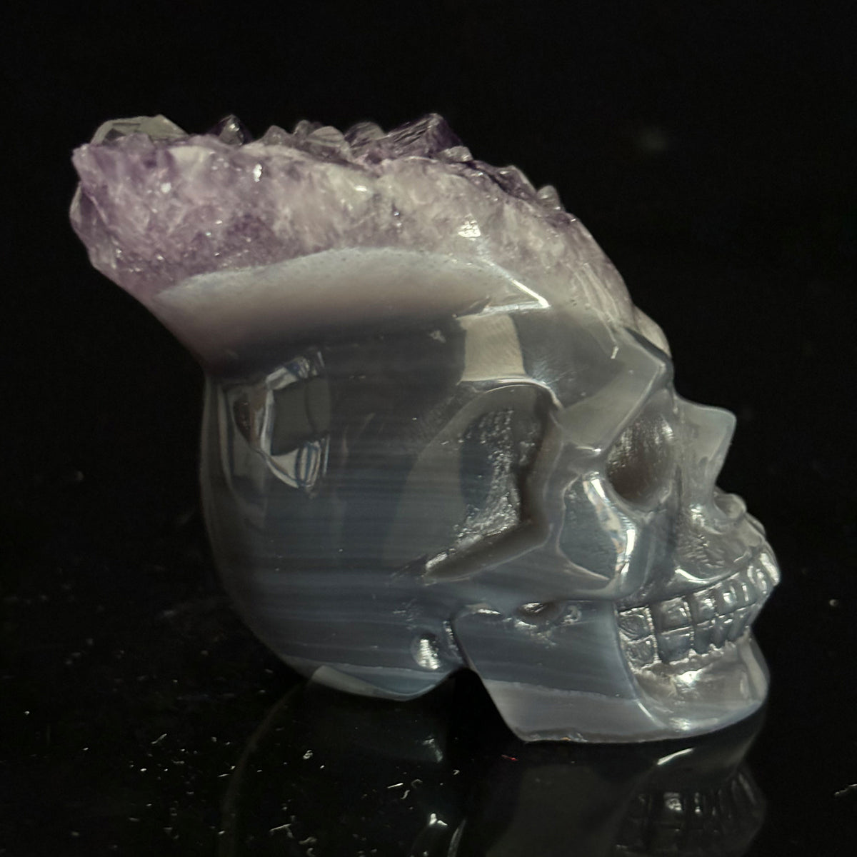 Amethyst Cluster Crystal Skull - Pattern H