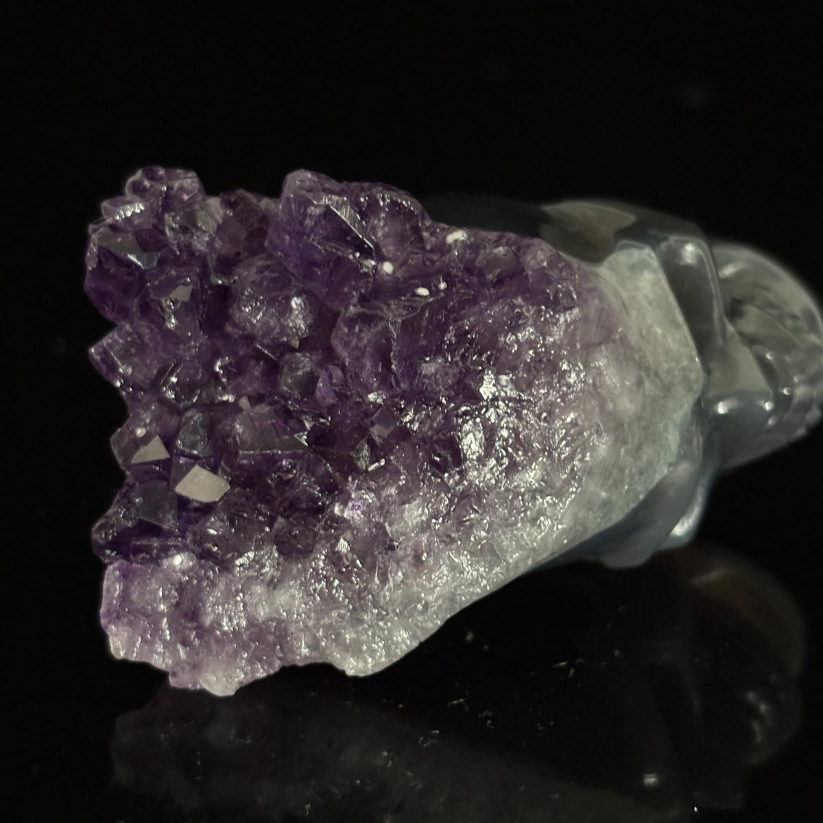 Amethyst Cluster Crystal Skull - Pattern H