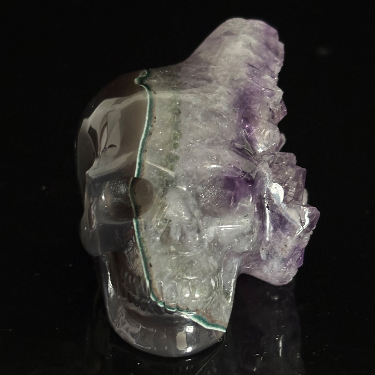 Amethyst Cluster Crystal Skull - Pattern I
