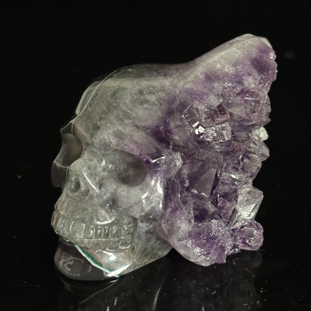 Amethyst Cluster Crystal Skull - Pattern I