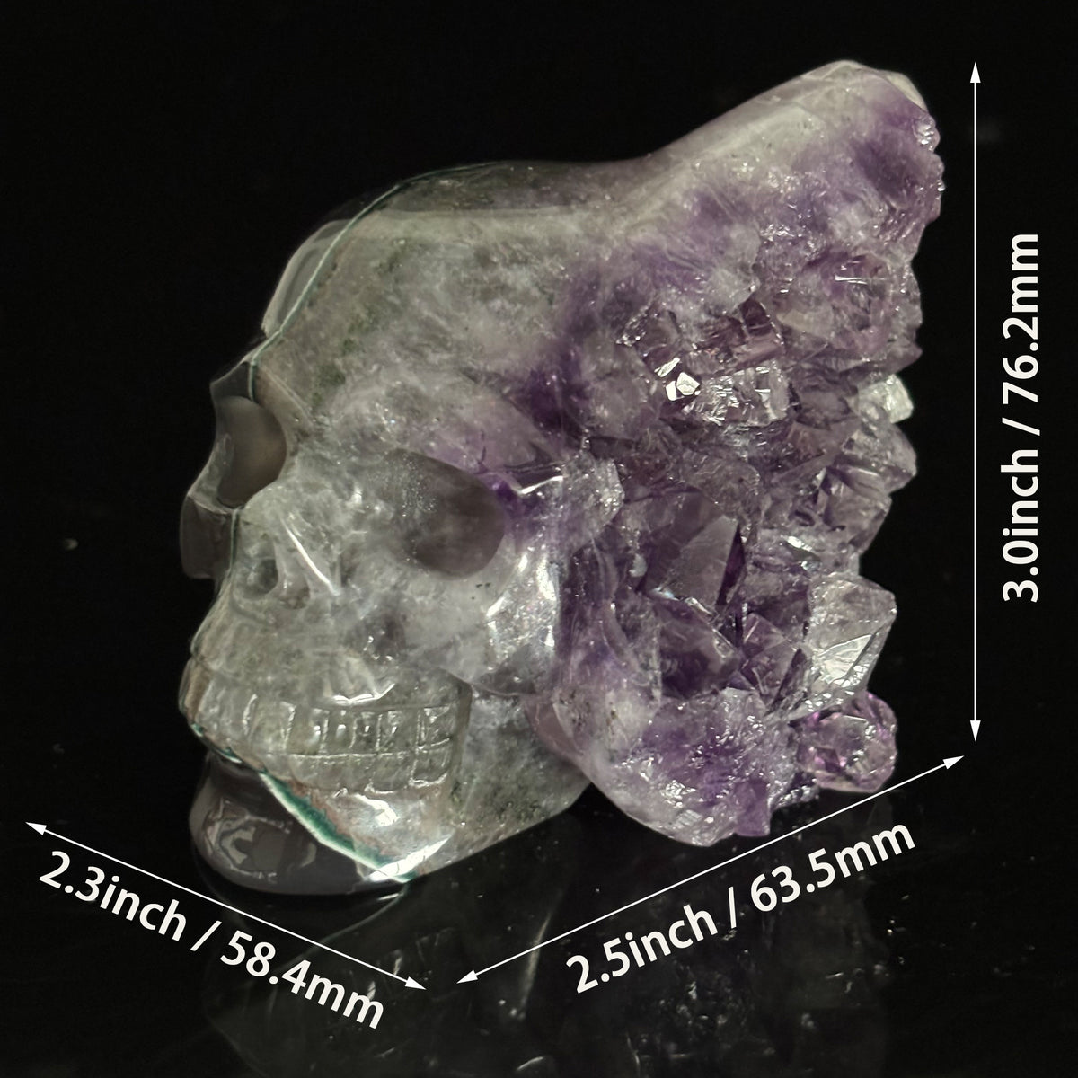 Amethyst Cluster Crystal Skull - Pattern I
