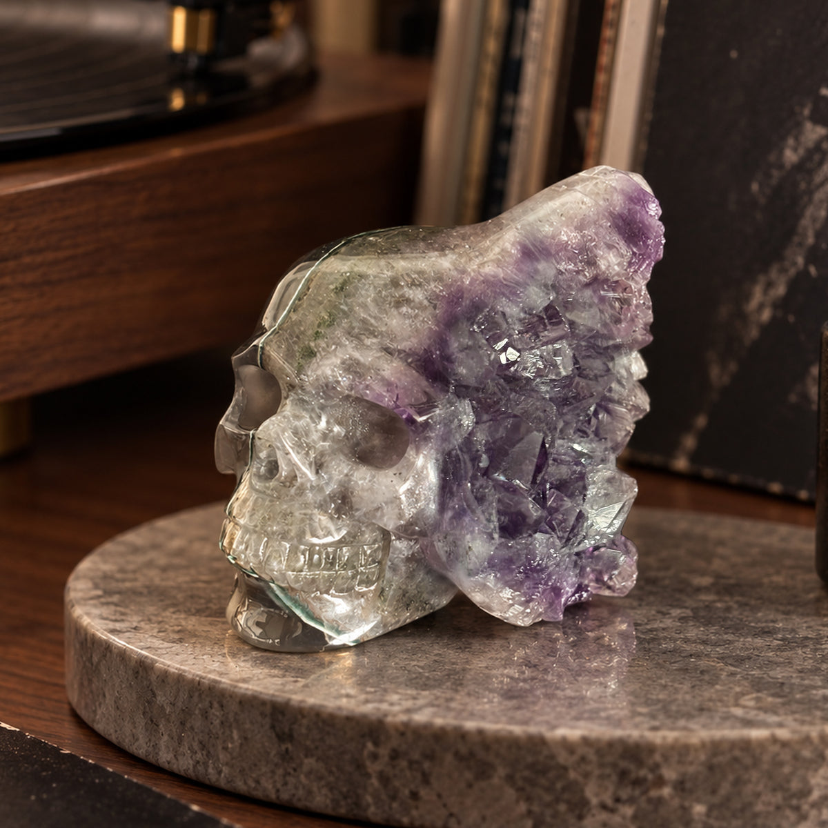 Amethyst Cluster Crystal Skull - Pattern I