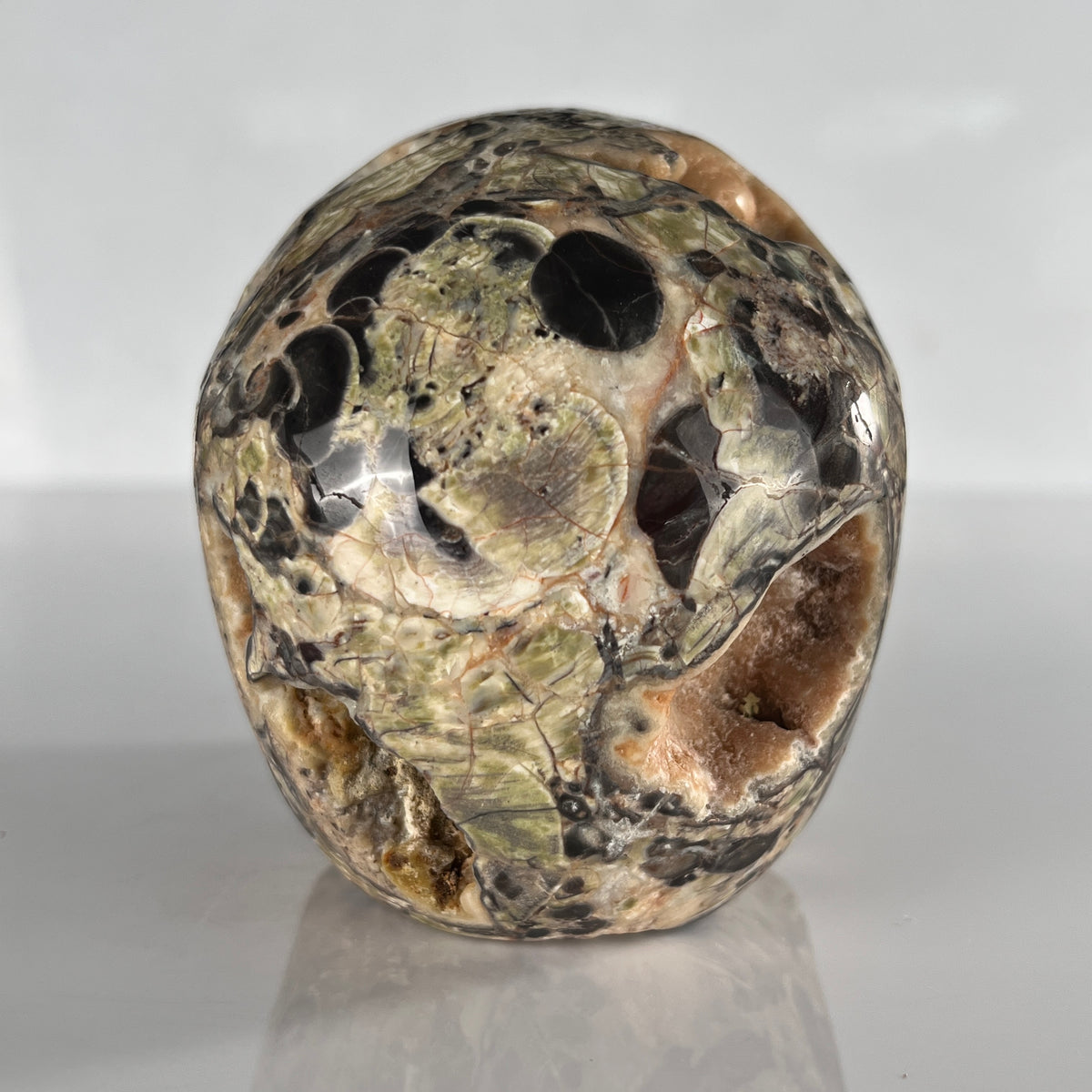 4.5" Money Agate Crystal Skull - Pattern B