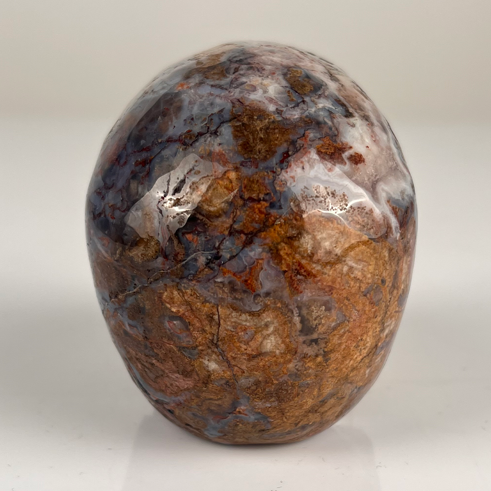 3" Blue Flower Agate Crystal Skull – Pattern A
