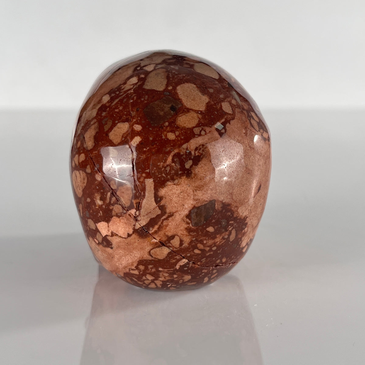 3" Brecciated Red Jasper Crystal Skull - Pattern A