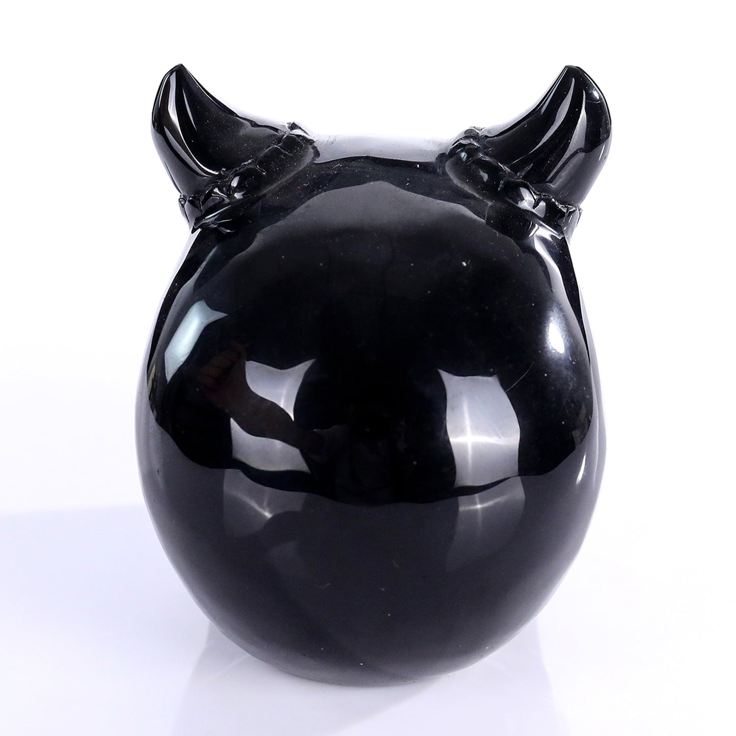 ‘The Black Aegis’ - Black Obsidian Horned Skull · Specimen No. 25