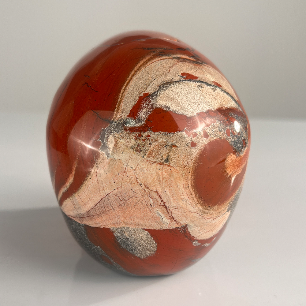 Crâne en jaspe rouge de 11,4 cm (4,5 pouces) - Pierre précieuse naturelle sculptée à la main