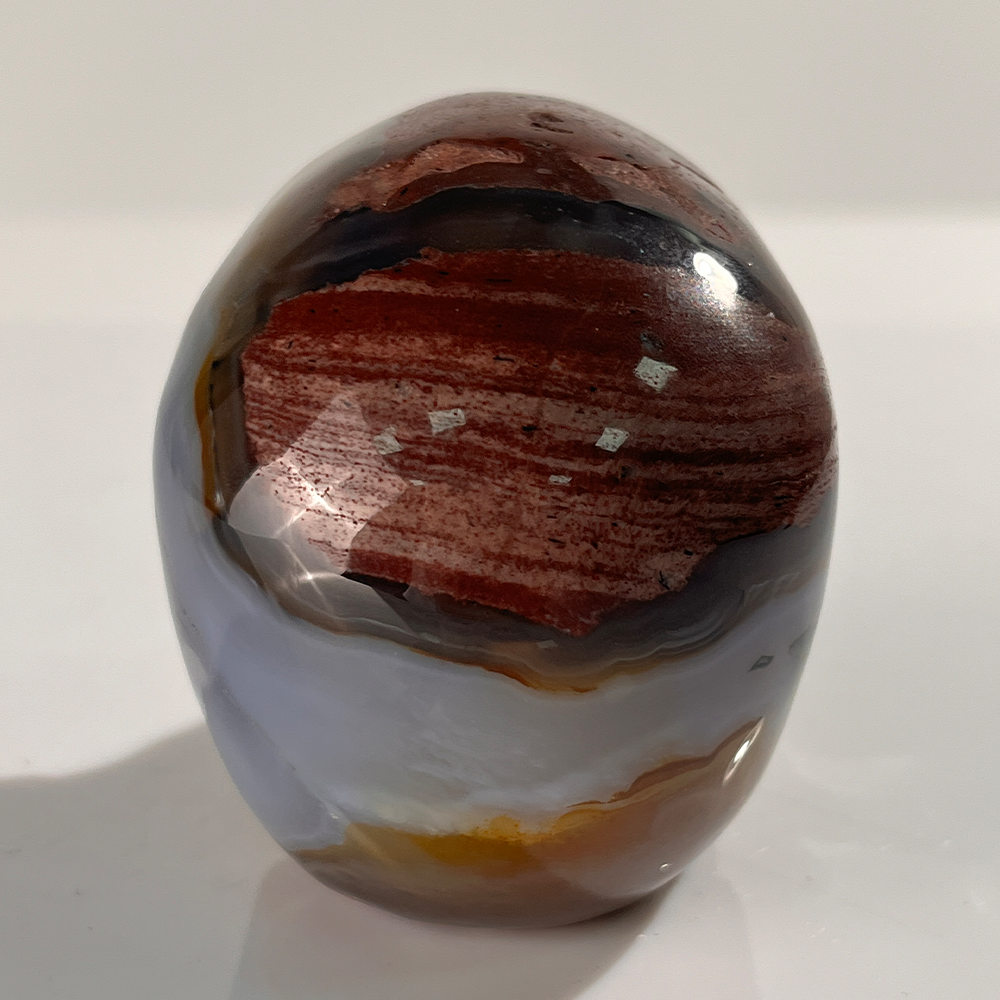 3 Inch Volcanic Agate Crystal Skull – Hand Carved Natural Stone