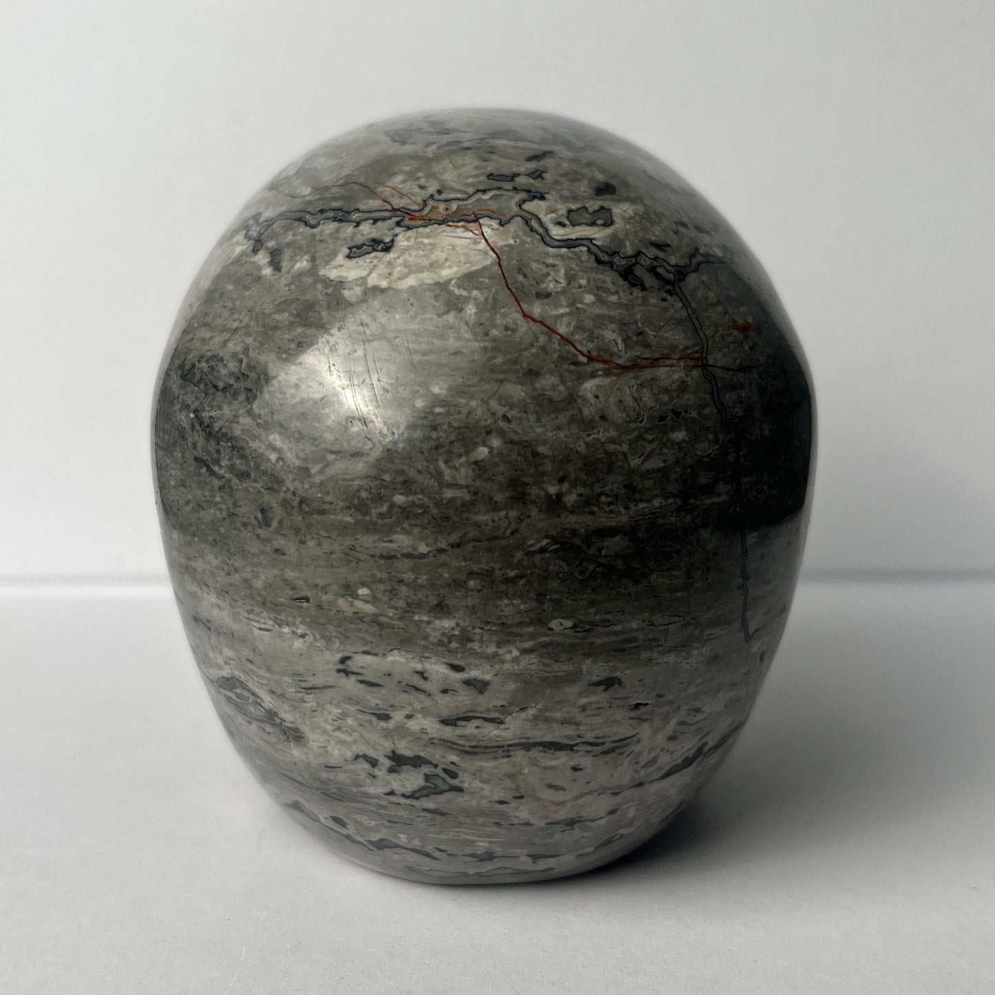 4.5" Grey Picture Jasper Crystal Skull - Pattern B