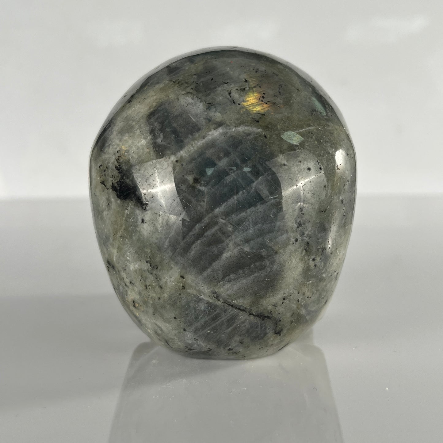 4.5 Inch Grey Labradorite Crystal Skull – Hand Carved Natural Stone