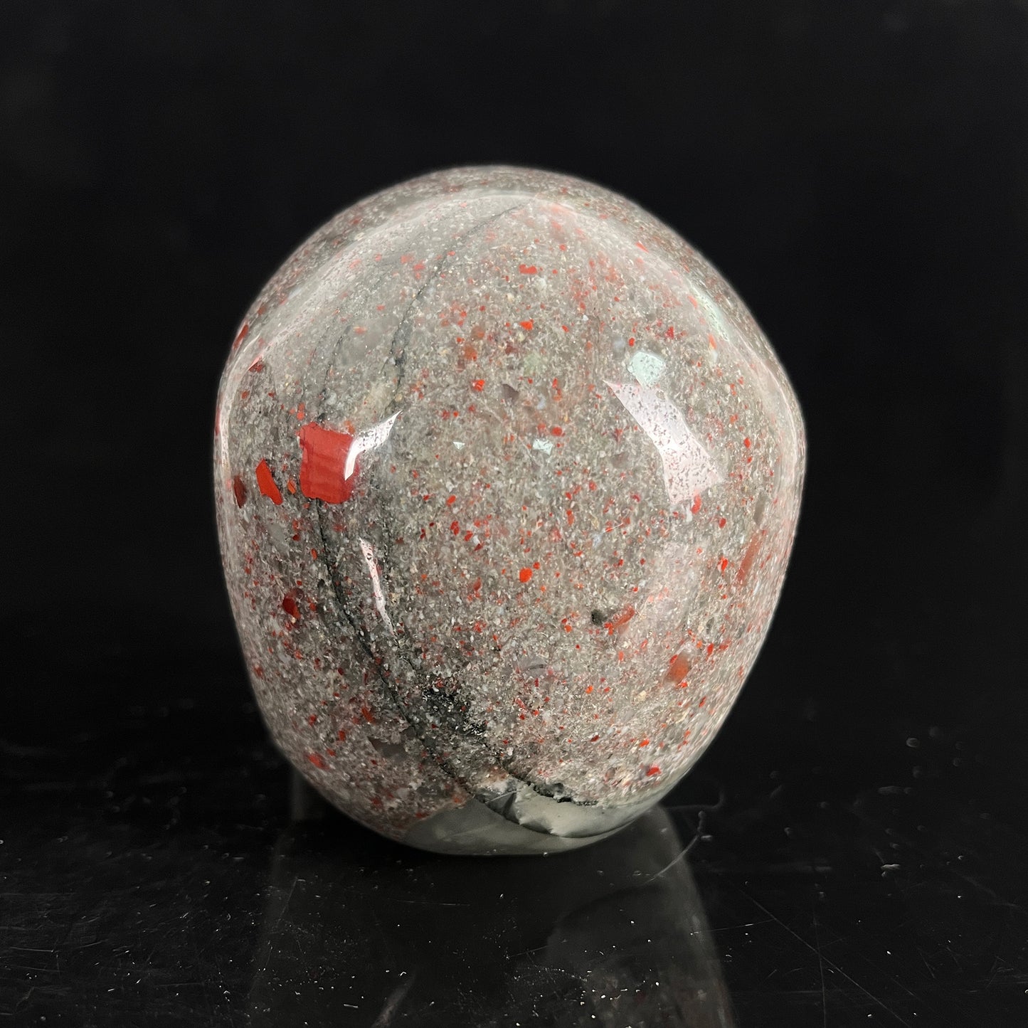 4.5" African Bloodstone Crystal Skull - Pattern C