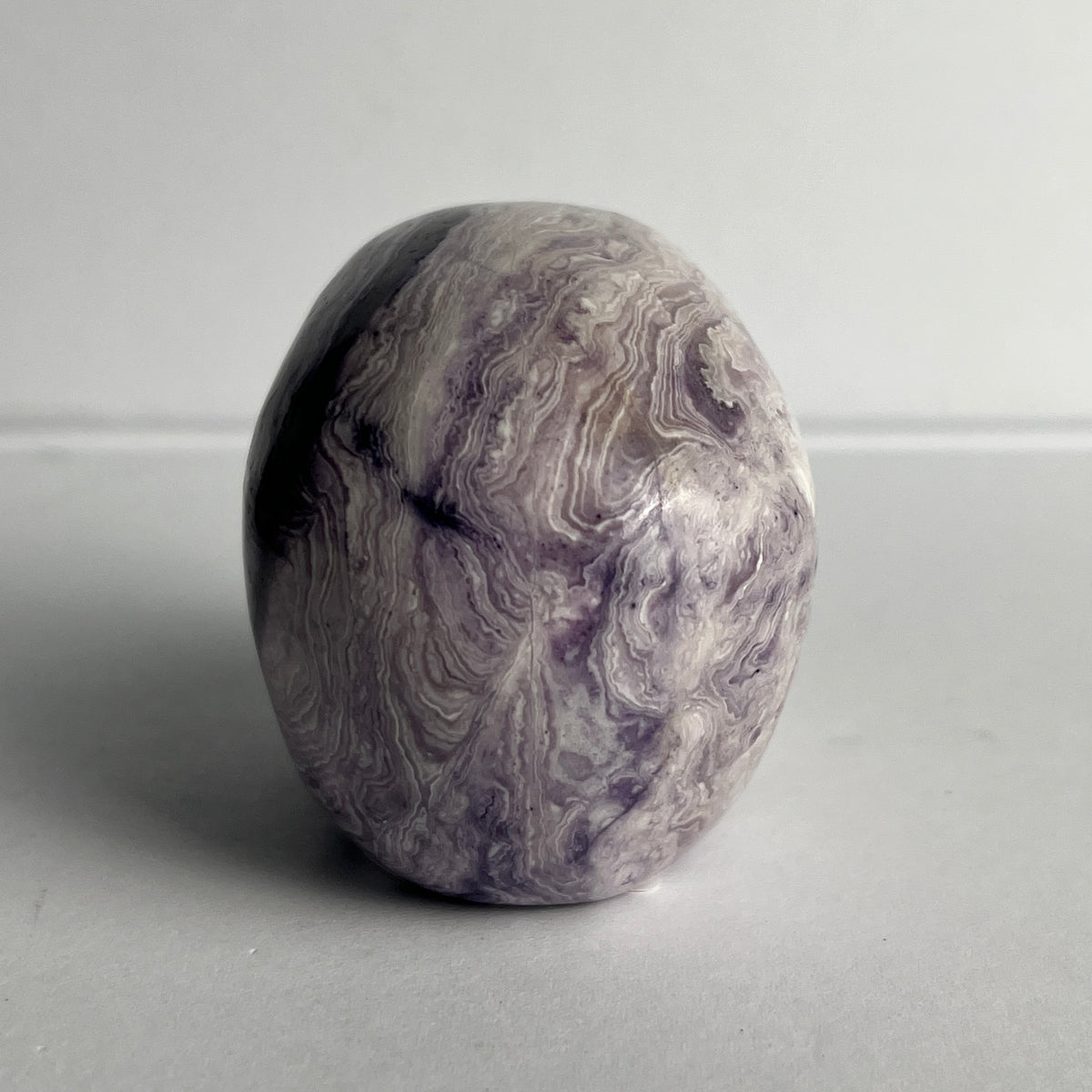 2" Purple Peacock Stone Crystal Skull - Pattern E