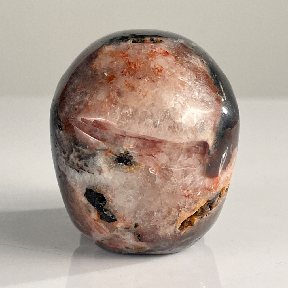 3" Red Crazy Lace Agate Crystal Skull - Pattern D
