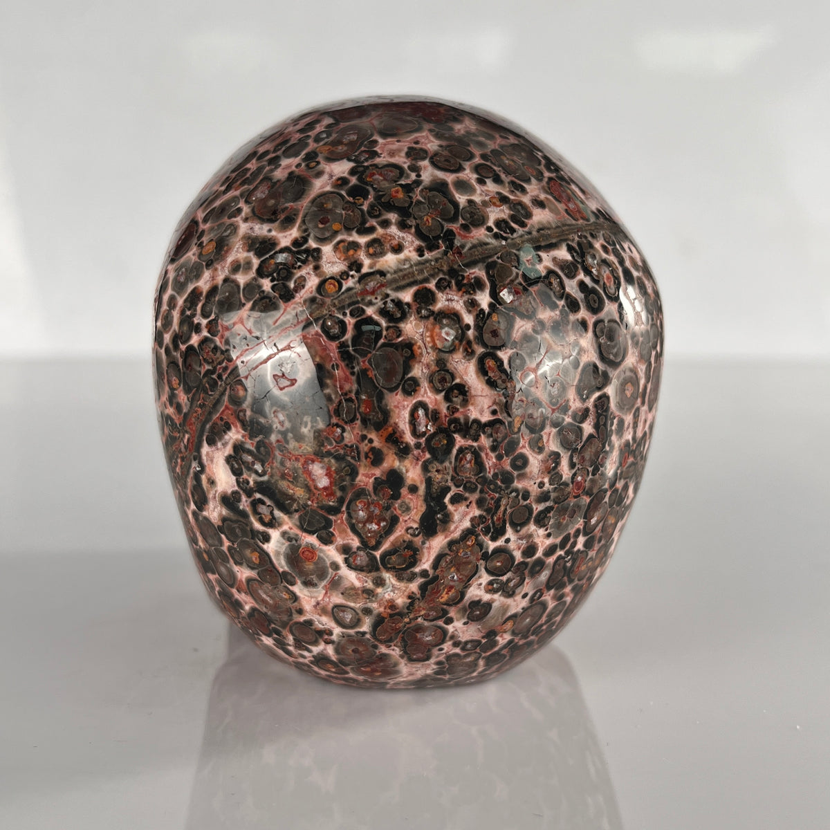 4.5" Red Leopard Skin Jasper Crystal Skull