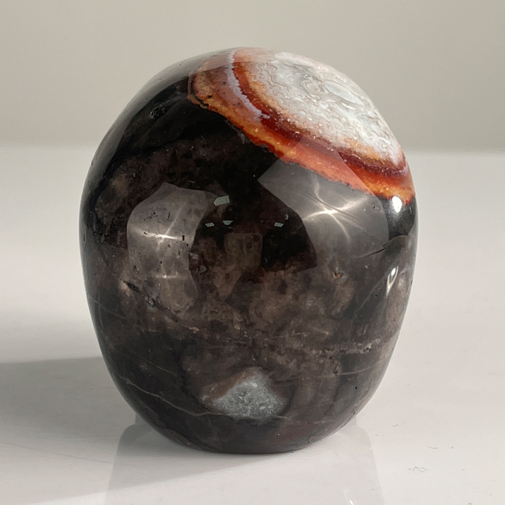 3" Red Crazy Lace Agate Crystal Skull - Pattern E