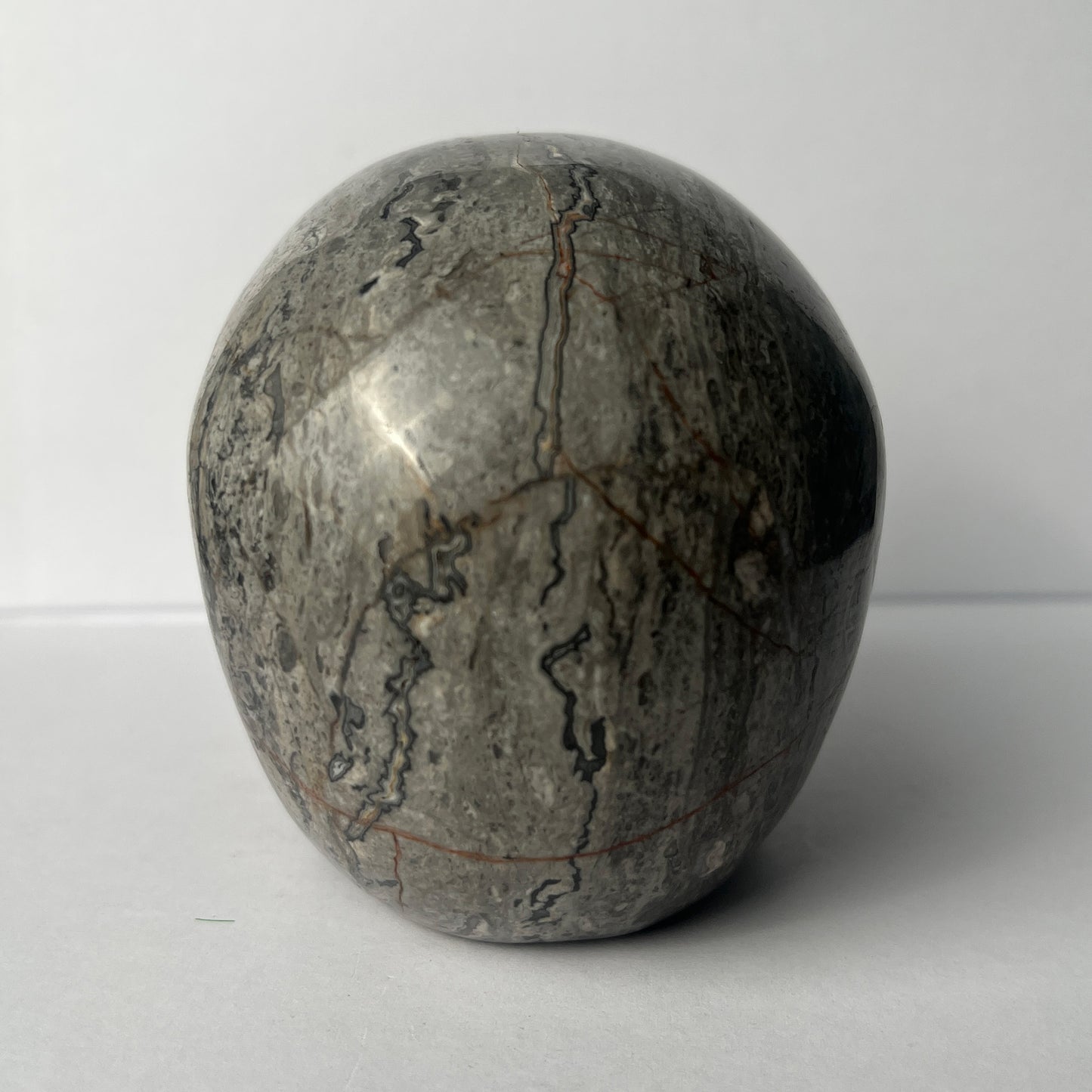 4.5" Grey Picture Jasper Crystal Skull - Pattern A