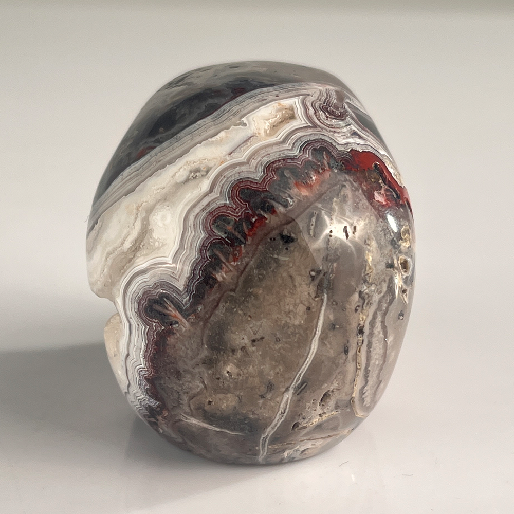 2 Inch Red Crazy Lace Agate Crystal Skull – Mini Gemstone Skull