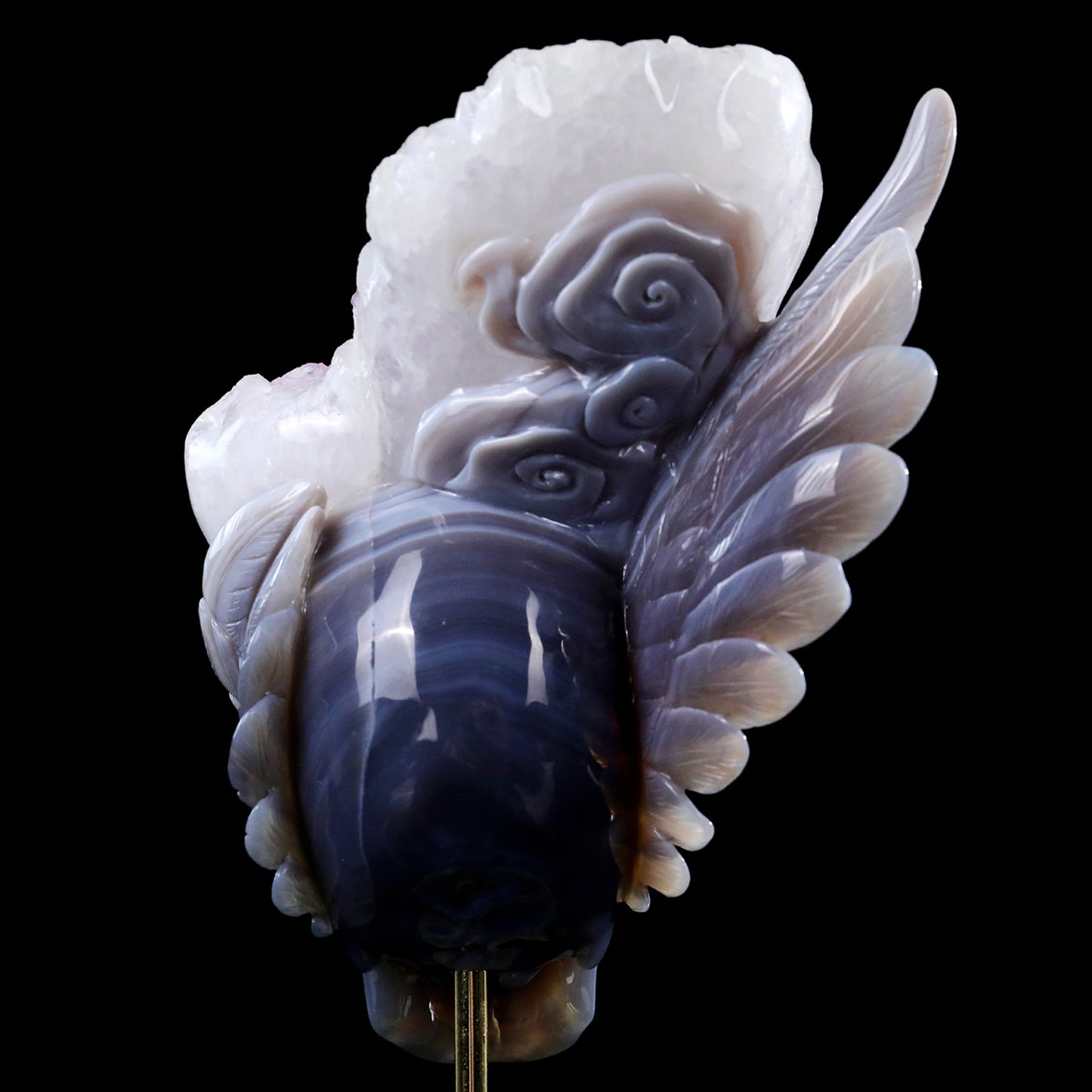 ‘Valkyrie’s Crest’ - Winged Amethyst Geode Skull · Specimen No. 24