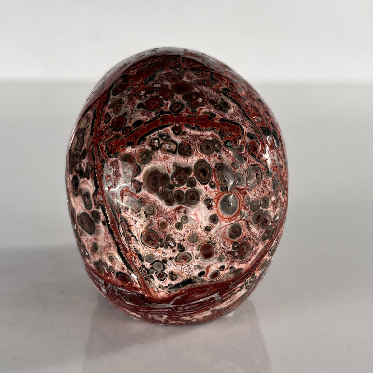3" Red Leopard Skin Jasper Crystal Skull - Pattern B