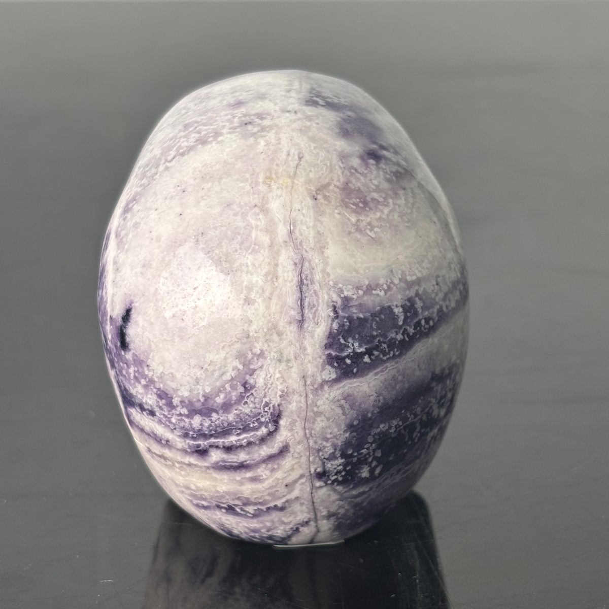 3" Purple Peacock Stone Crystal Skull - Pattern A