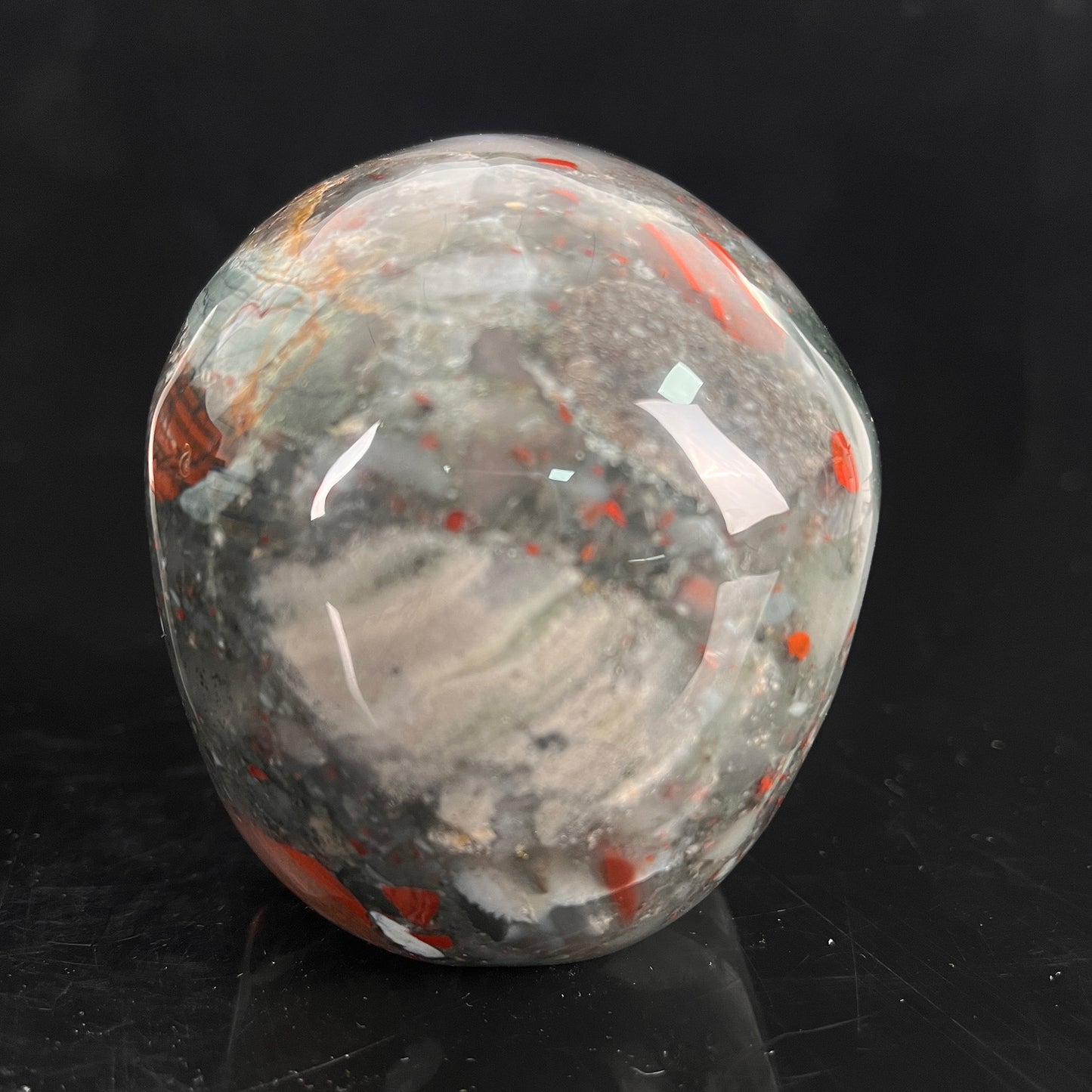 4.5" African Bloodstone Crystal Skull - Pattern A