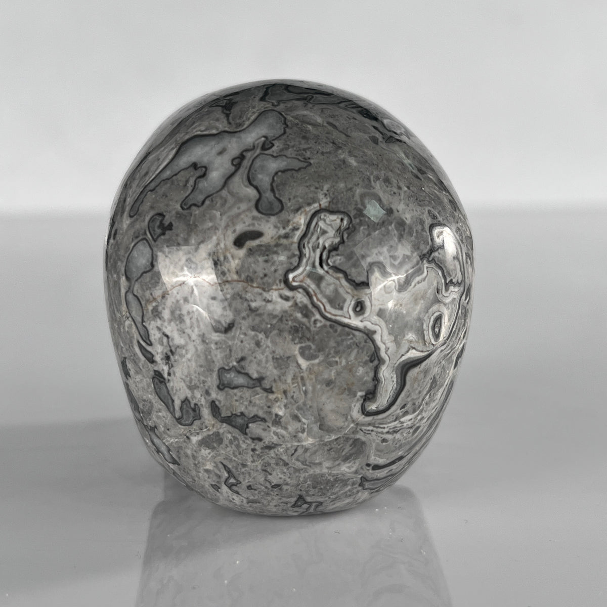 3" Grey Picture Jasper Crystal Skull- Pattern C