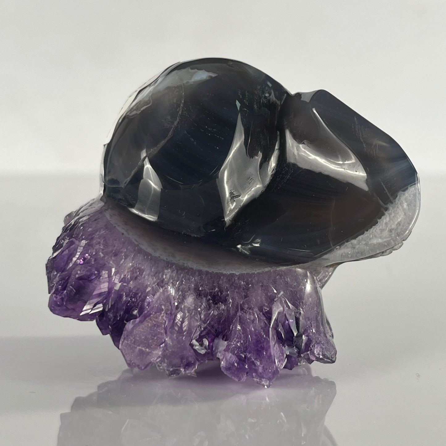 2 inch Amethyst Cluster Crystal Skull - Hand Carved Natrual Crystal