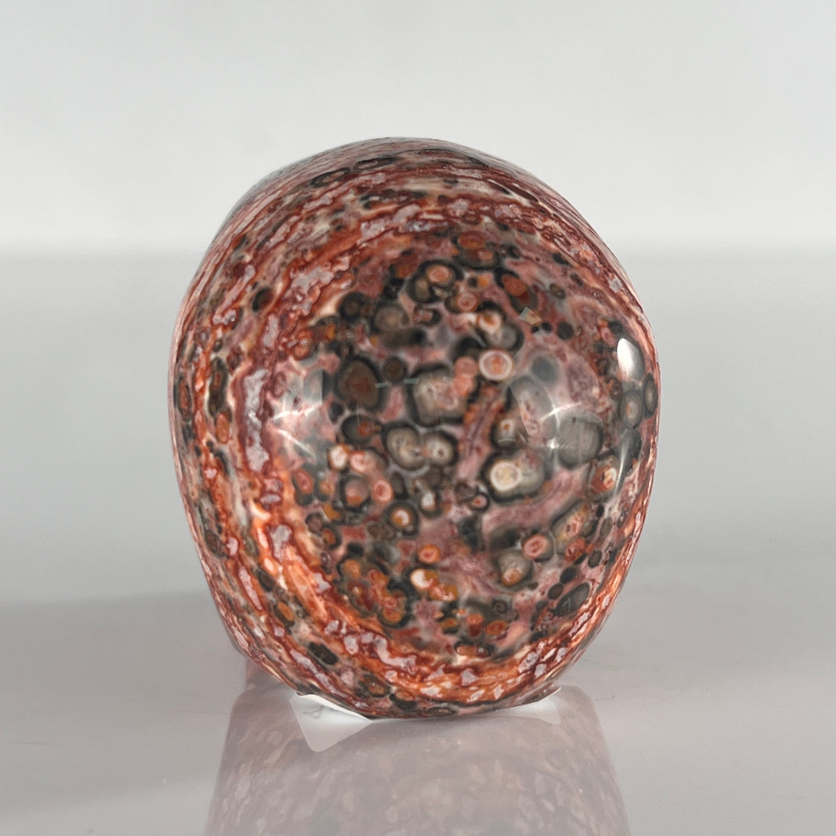 2" Red Leopard Skin Jasper Crystal Skull - Pattern C