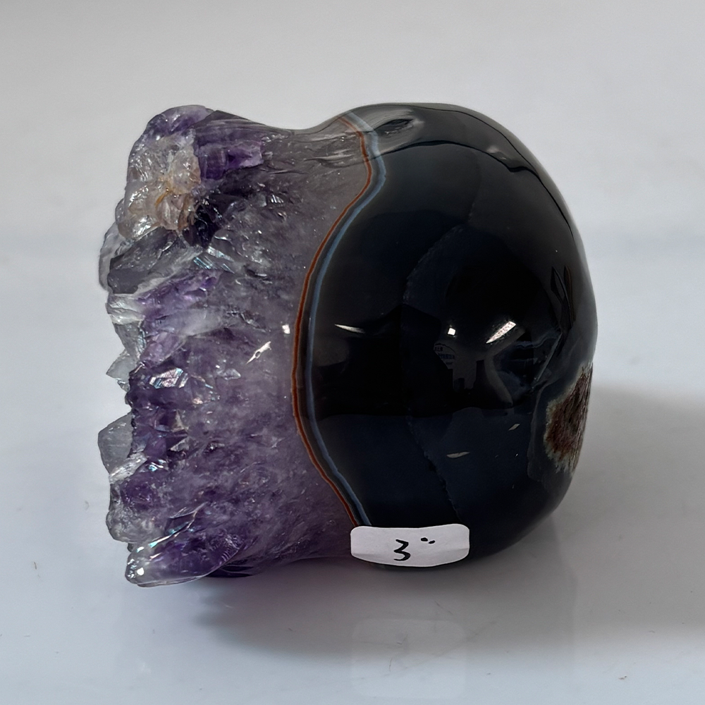3 inch Amethyst Cluster Crystal Skull - Hand Carved Natrual Crystal