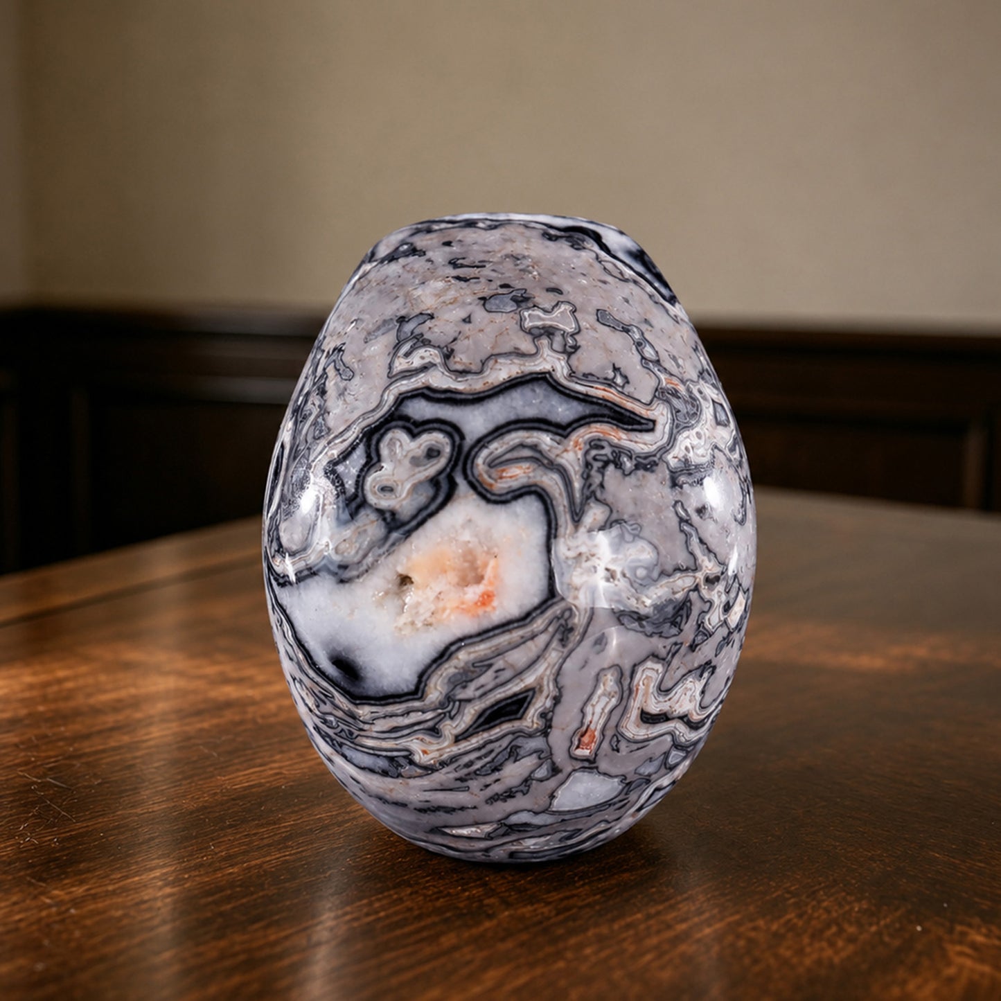 2 Inch Grey Picture Jasper Crystal Skull – Hand Carved Natural Stone