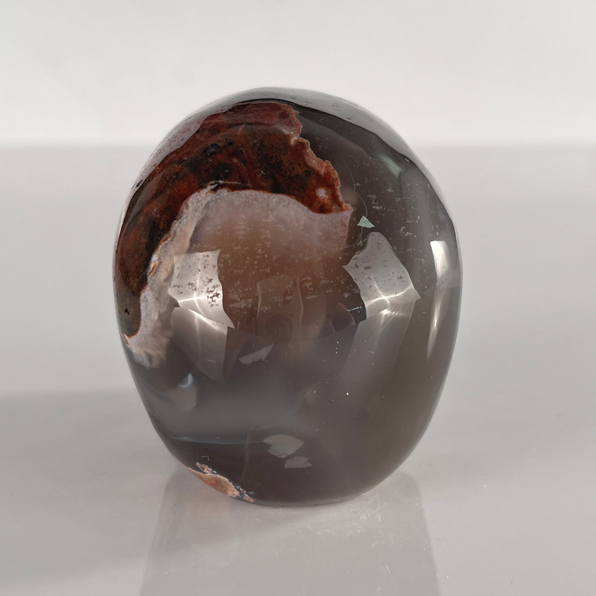 3" Volcanic Agate Crystal Skull - Pattern F