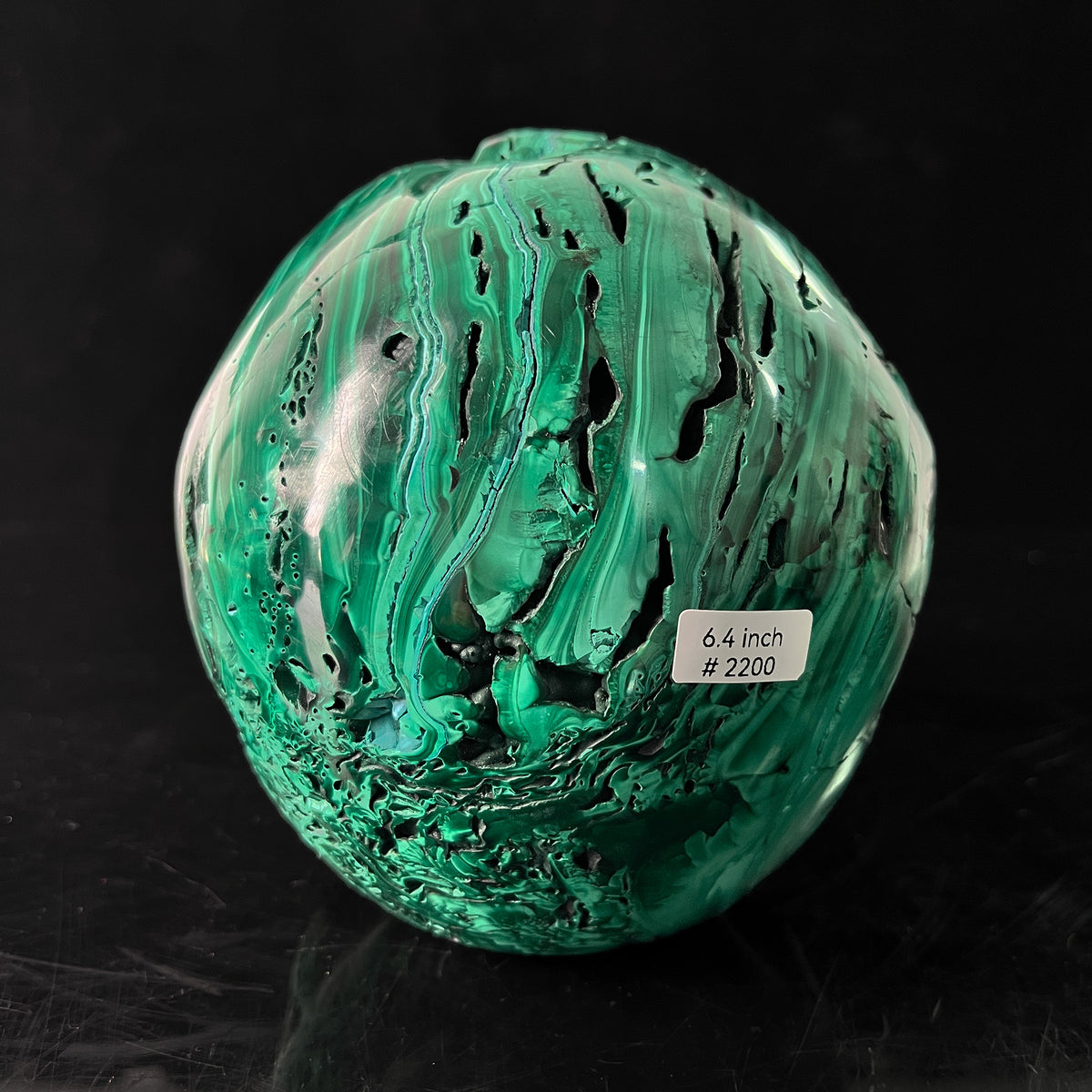 6.4" Malachite Crystal Skull