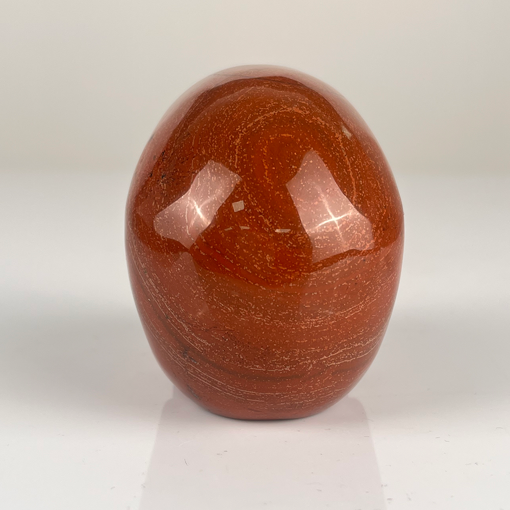 Crâne en cristal de jaspe rouge de 7,6 cm