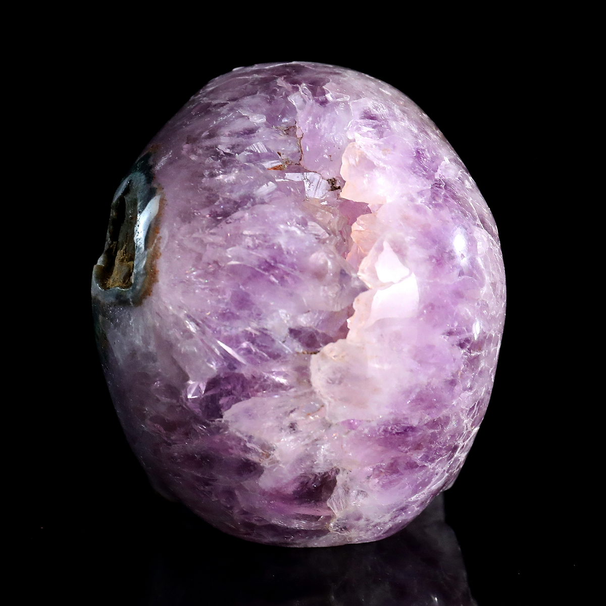 ‘The Cosmic Eye’ - Hand-Carved Amethyst Geode Skull with Natural Matrix · Specimen No. 30