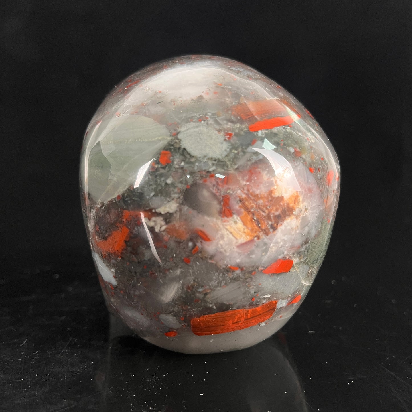 4.5" African Bloodstone Crystal Skull - Pattern B