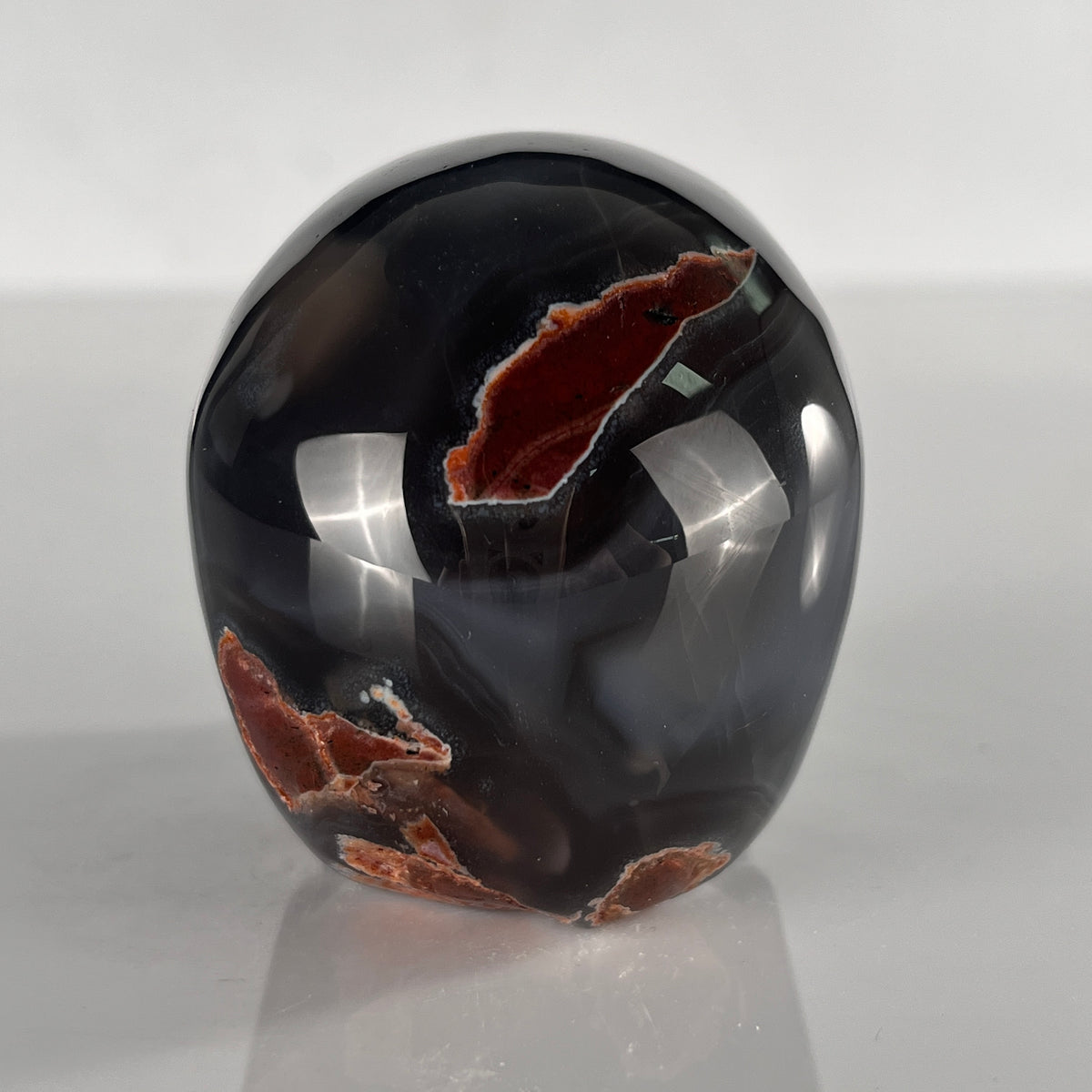 3" Volcanic Agate Crystal Skull - Pattern D