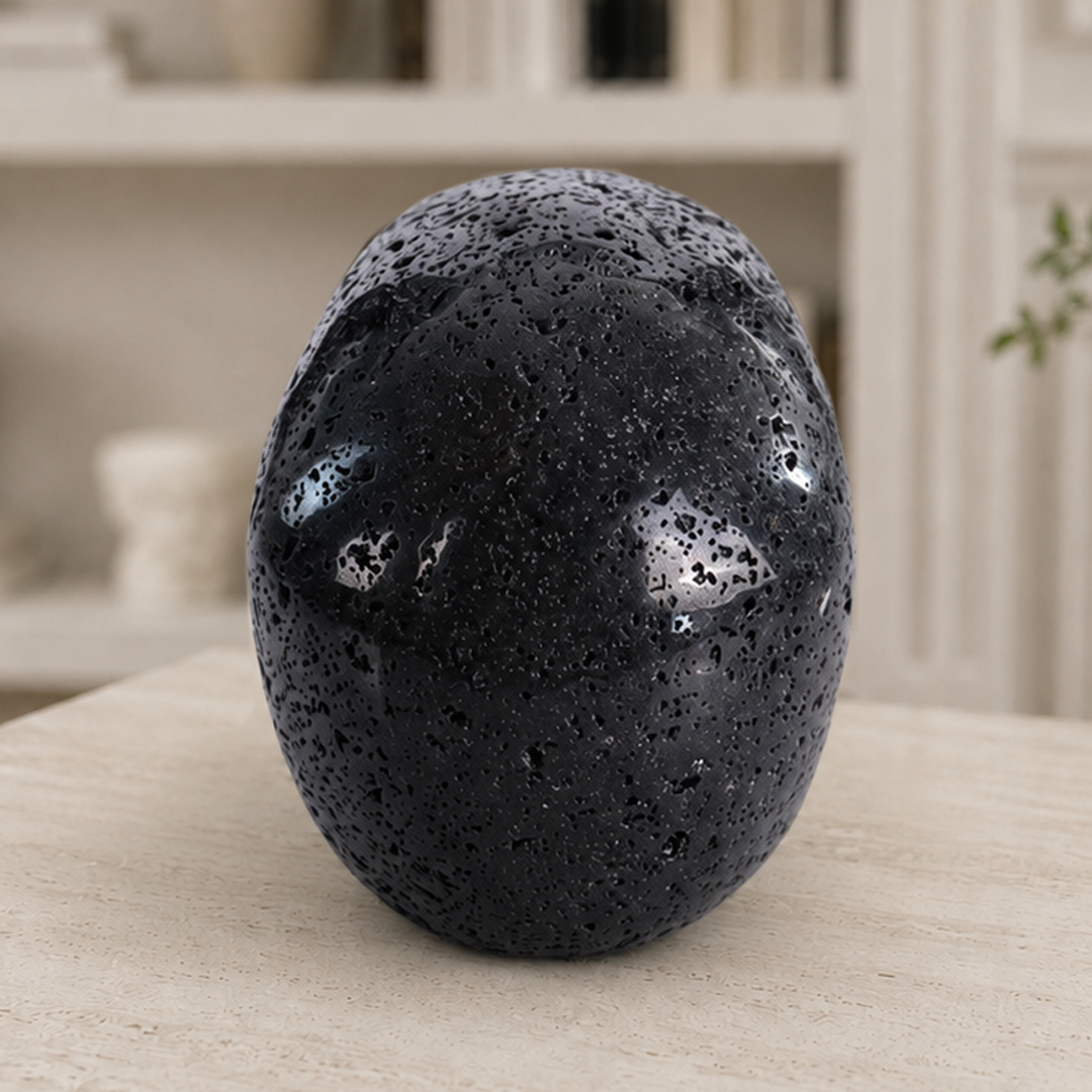 4.5 Inch Hot Lava Stone Skull – Hand Carved Natural Stone
