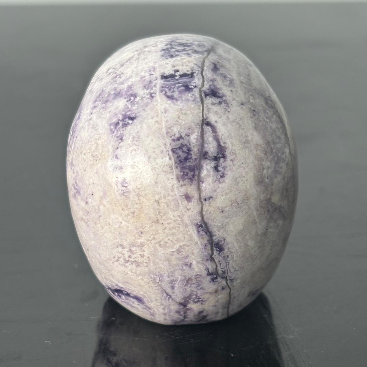 3" Purple Peacock Stone Crystal Skull - Pattern B