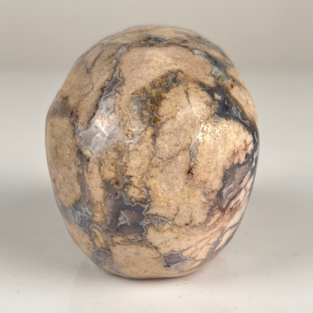3 Inch Blue Flower Agate Crystal Skull – Hand Carved Natural Stone