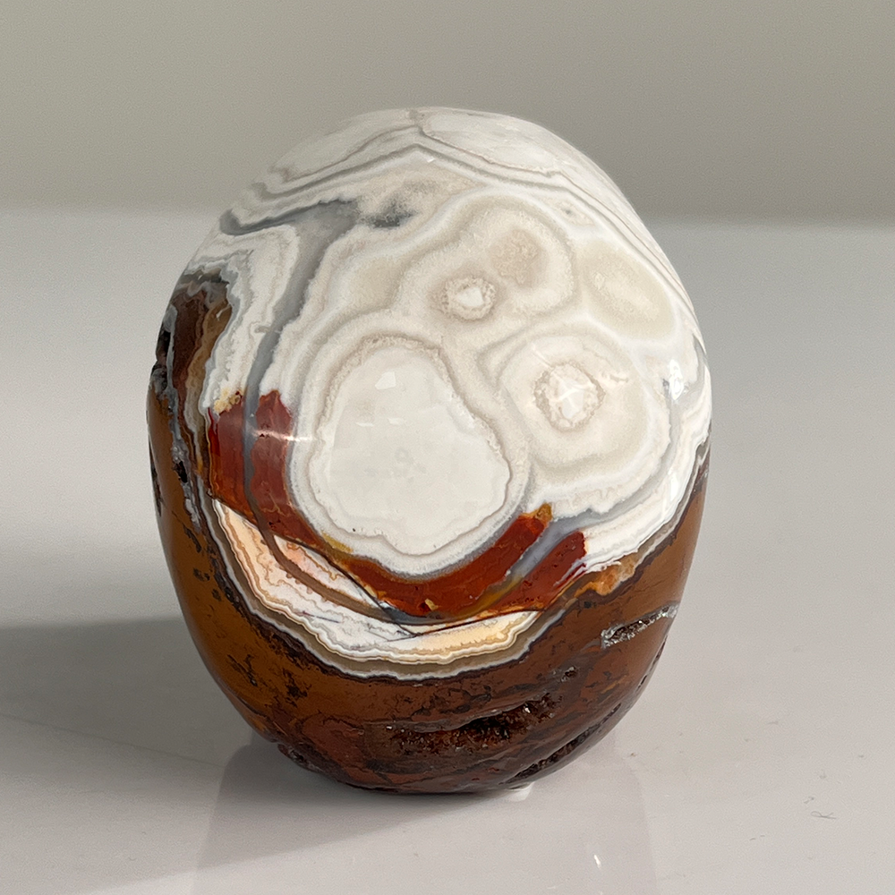3" Red Crazy Lace Agate Crystal Skull - Pattern F