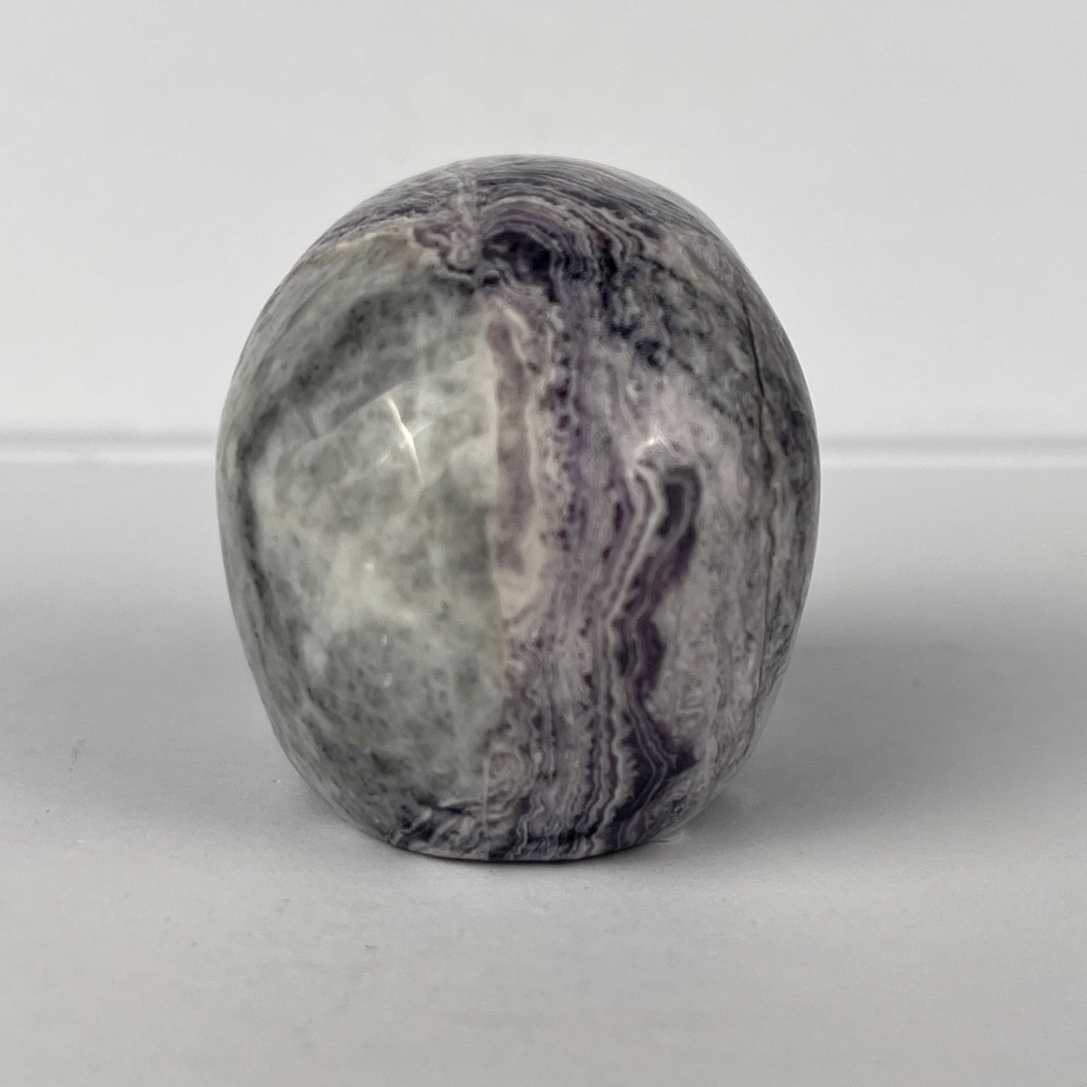 2" Purple Peacock Stone Crystal Skull - Pattern D