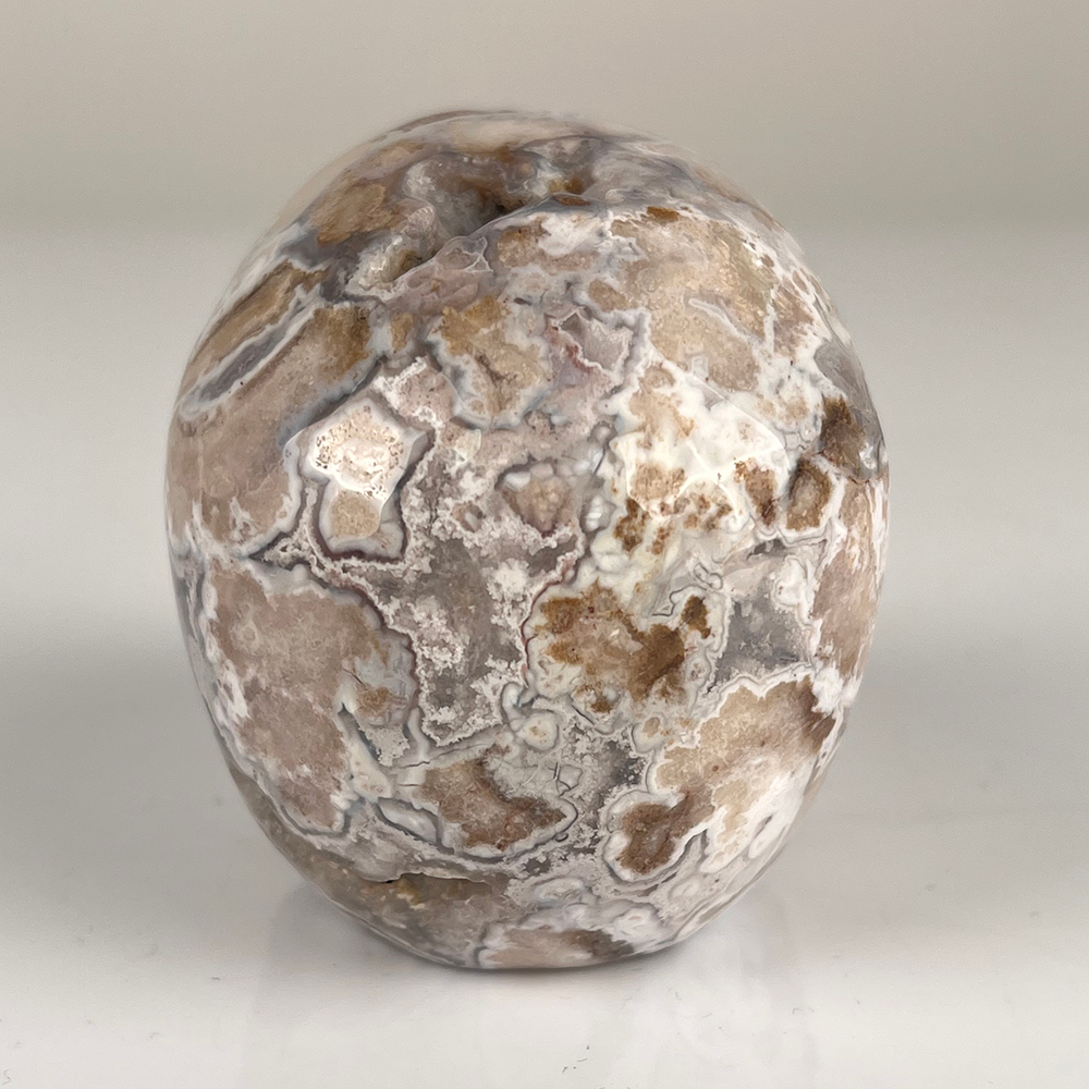 3 Inch Blue Flower Agate Crystal Skull – Hand Carved Natural Stone