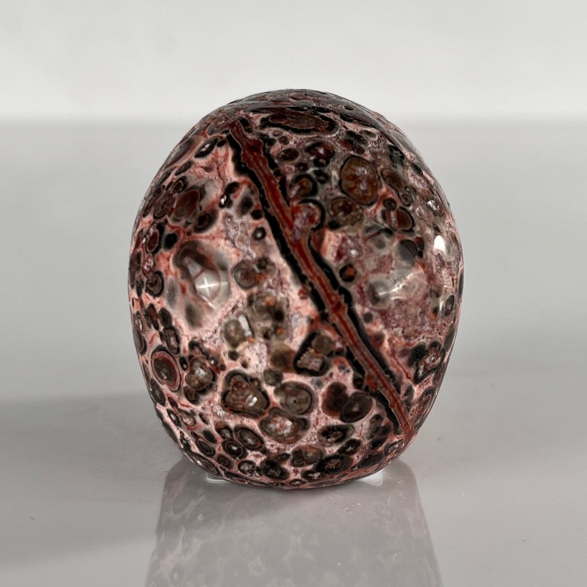 2" Red Leopard Skin Jasper Crystal Skull - Pattern A