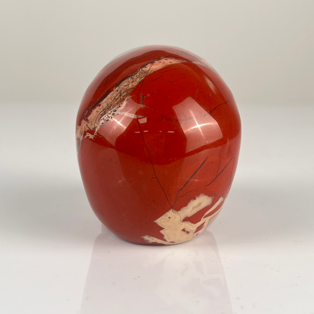 Crâne en cristal de jaspe rouge de 7,6 cm