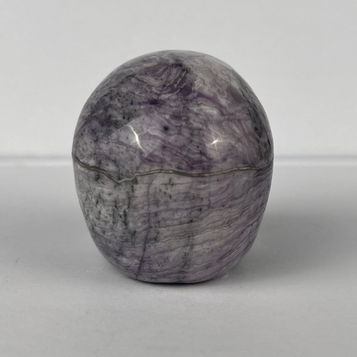 2" Purple Peacock Stone Crystal Skull - Pattern B