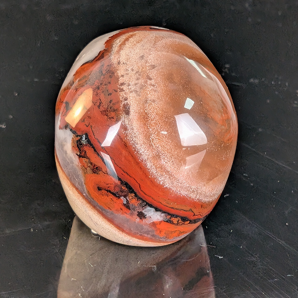Crâne en cristal de jaspe rouge de 5 cm