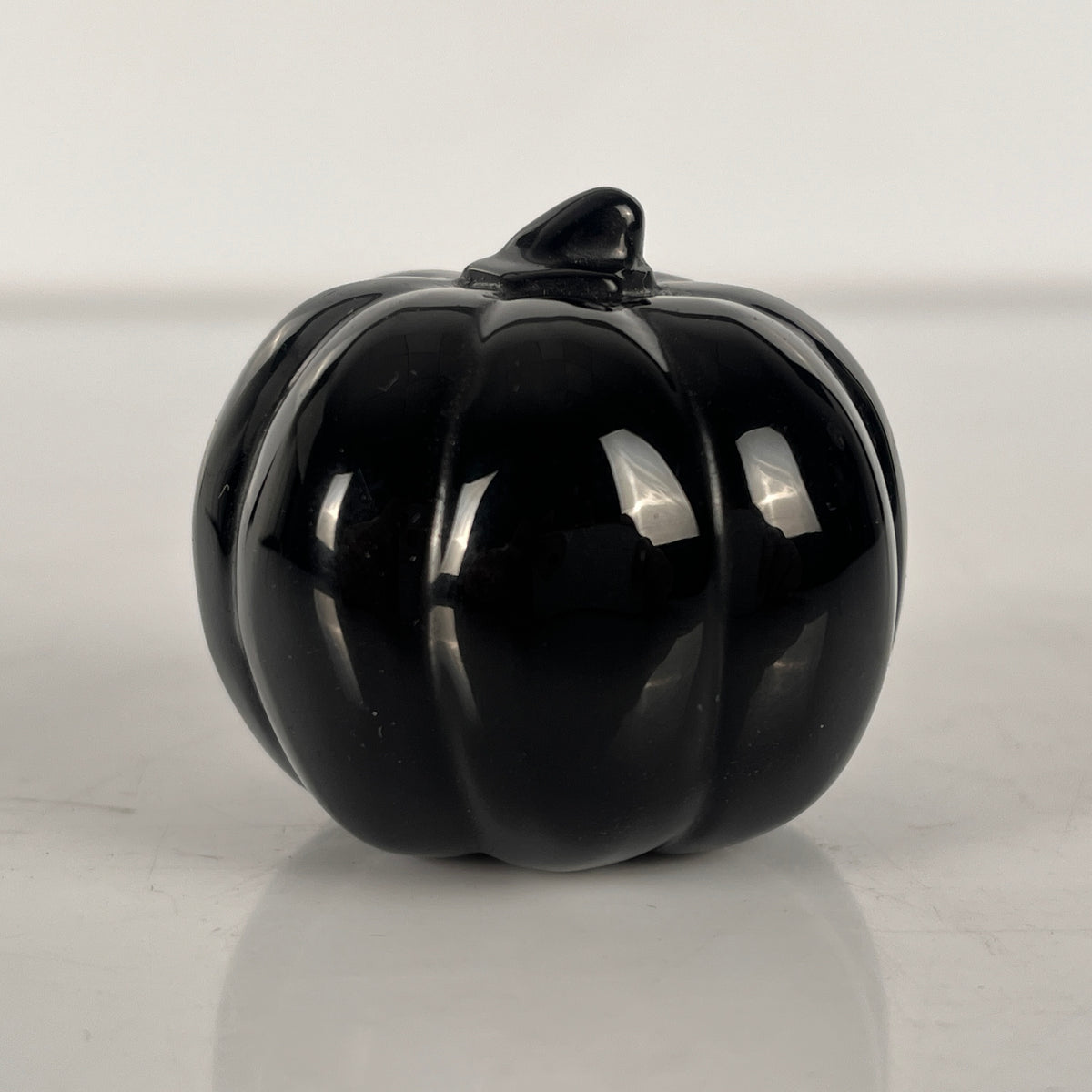 1.7" Black Obsidian Pumpkin Crystal Skull