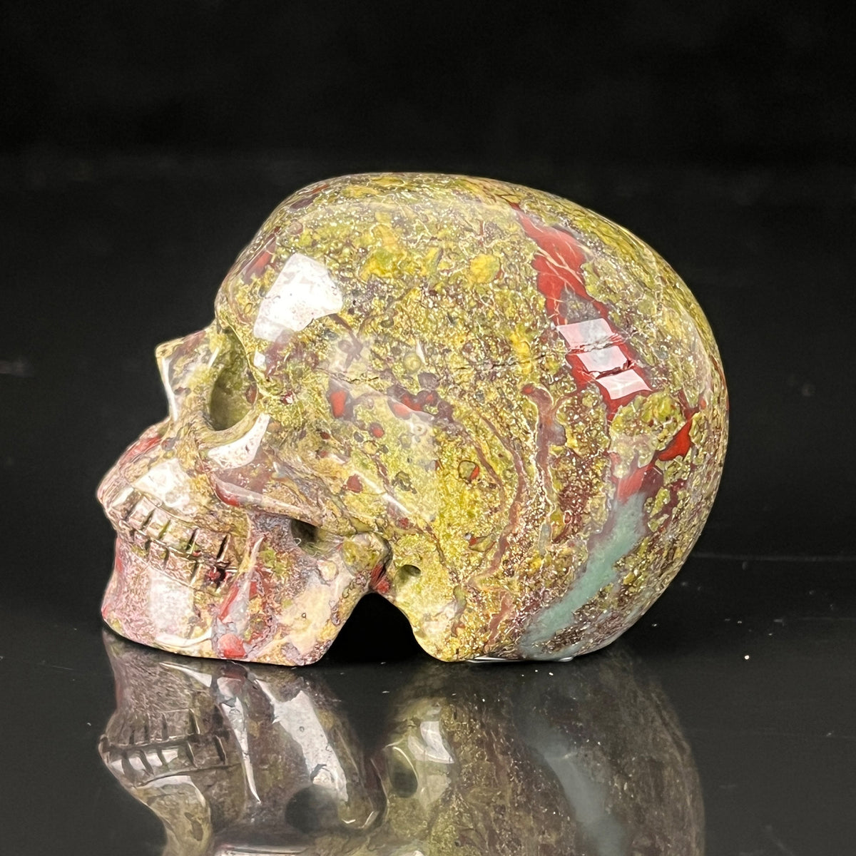 2 Zoll großer Drachenblutstein-Kristallschädel – Mini-Edelsteinschädel