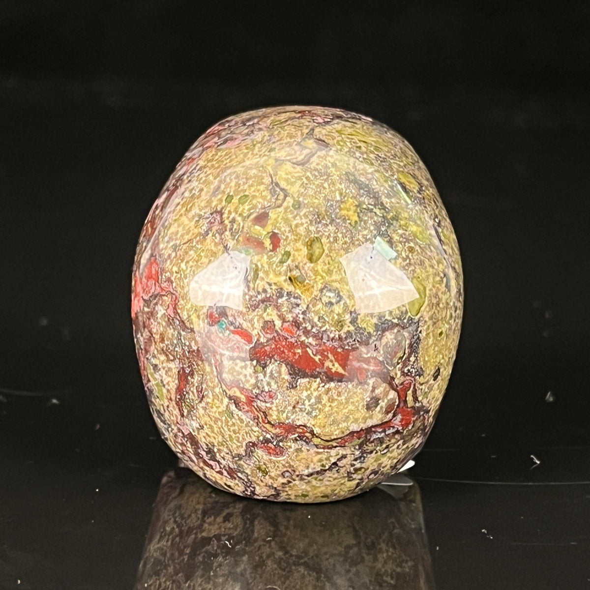 Crâne en cristal de pierre de sang de dragon de 5 cm – Mini crâne en pierre précieuse