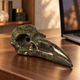 4.5" Dragon Bloodstone Raven Crystal Skull - Pattern A